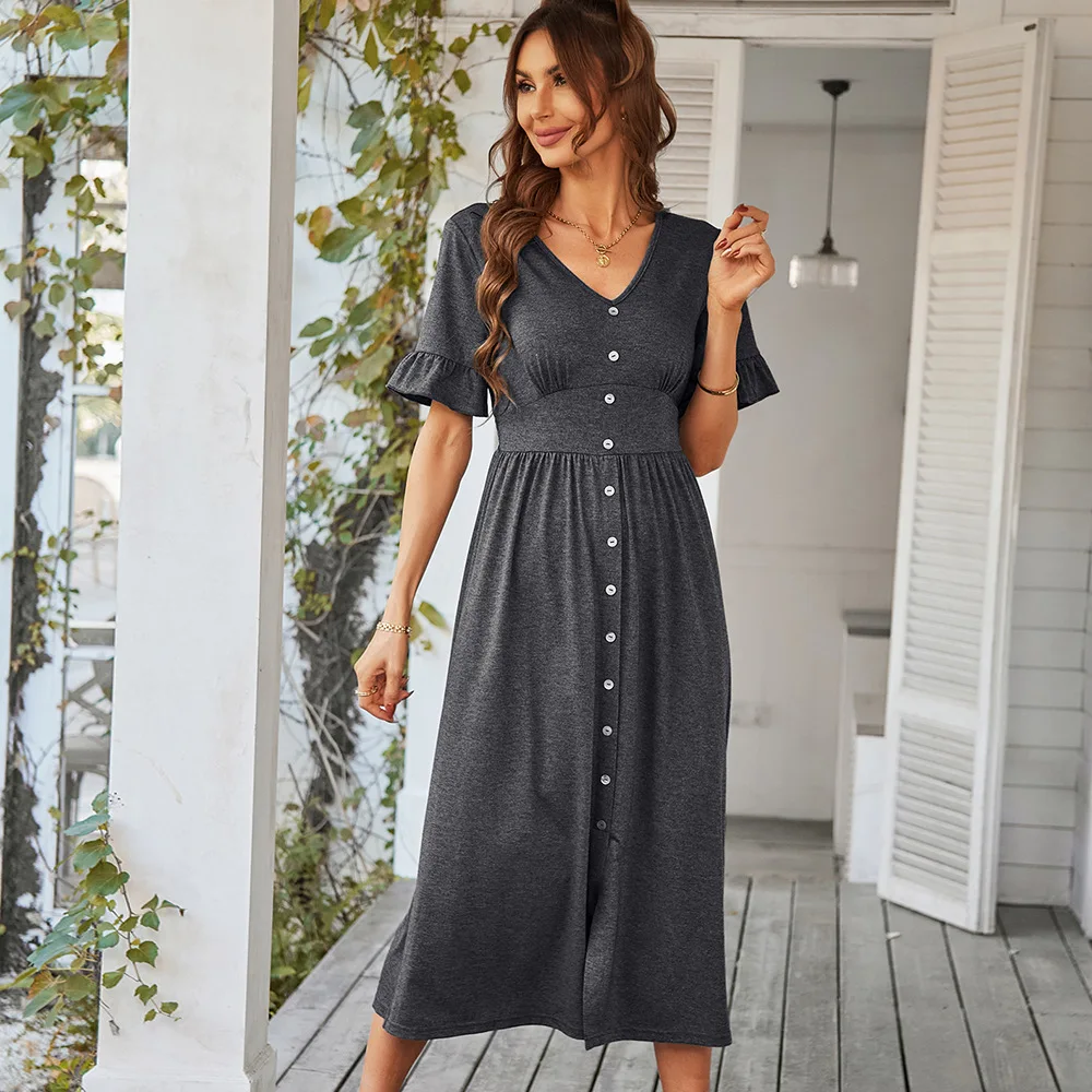 2022 New Summer Dress Women Casual Loose Cotton Solid Brief Flare Sleeve A-Line Dresses Elegant Robe Vintage Sexy Clothing
2022 New Summer Dress Women Casual Loose Cotton Solid Brief Flare Sleeve A-Line Dresses Elegant Robe Vintage Sexy Clothing