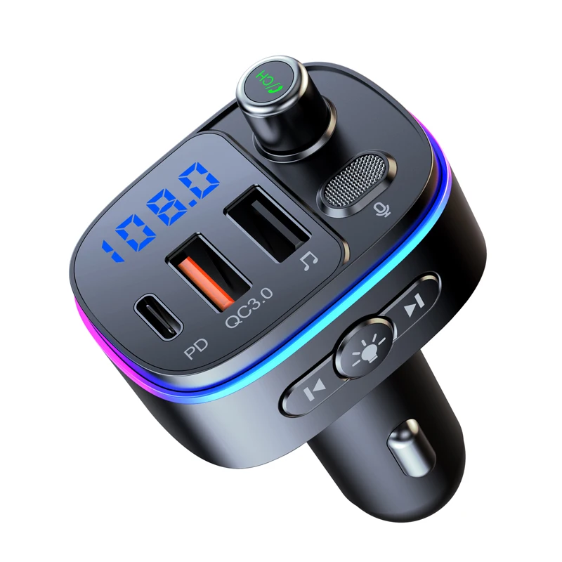 Coche Handsfree Bluetooth Car Kit FM Transmitter with MP3 Player Transmitt Type C QC3.0 Fast USB Charger Accessories Electronics
Coche Handsfree Bluetooth Car Kit FM Transmitter with MP3 Player Transmitt Type C QC3.0 Fast USB Charger Accessories Electronics