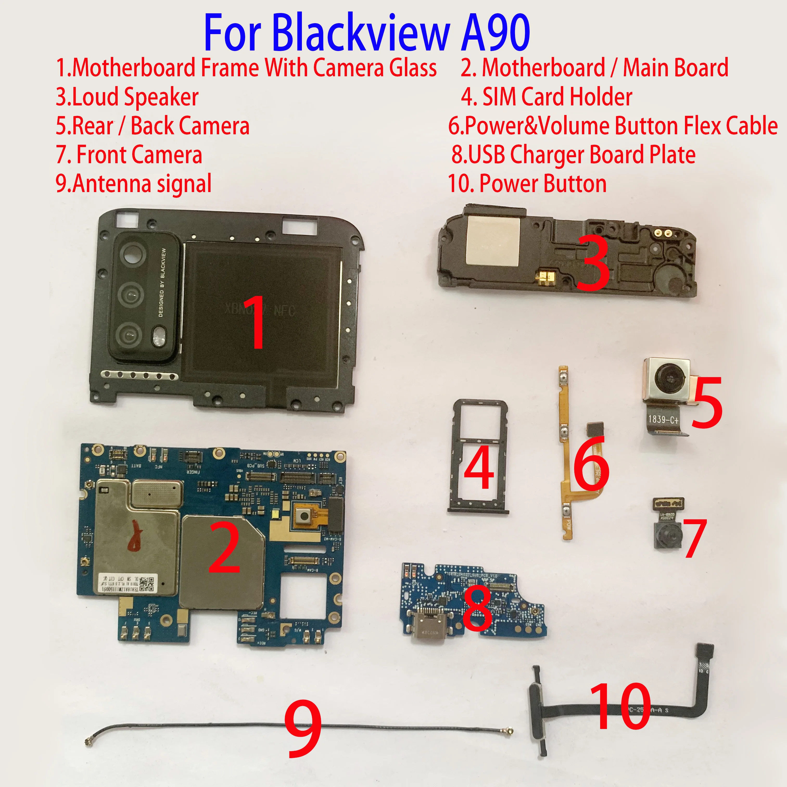 Материнская плата, передняя и задняя камеры для Blackview A90, антенна, кнопка питания и громкости сигнала, USB-зарядное устройство, SIM-карта, внешни...
Материнская плата, передняя и задняя камеры для Blackview A90, антенна, кнопка питания и громкости сигнала, USB-зарядное устройство, SIM-карта, внешни...