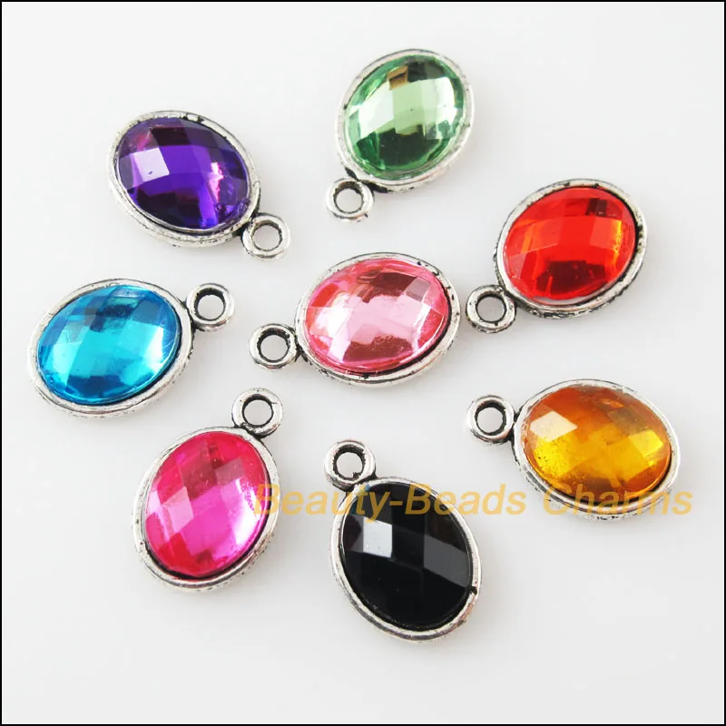 24Pcs Mixed Tibetan Silver Plated Acrylic Plastic Oval Charms Pendants 9.5x14.5mm
24Pcs Mixed Tibetan Silver Plated Acrylic Plastic Oval Charms Pendants 9.5x14.5mm