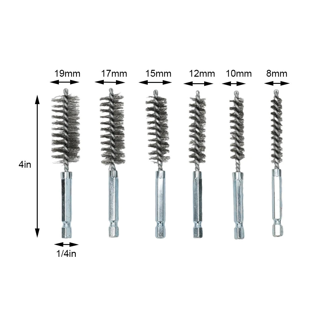 12 Pieces 8-19mm Wire Bore Brush Set Stainless Steel & Copper Cleaning Brushes For Power Drill Impact Driver Hand Tools
12 Pieces 8-19mm Wire Bore Brush Set Stainless Steel & Copper Cleaning Brushes For Power Drill Impact Driver Hand Tools