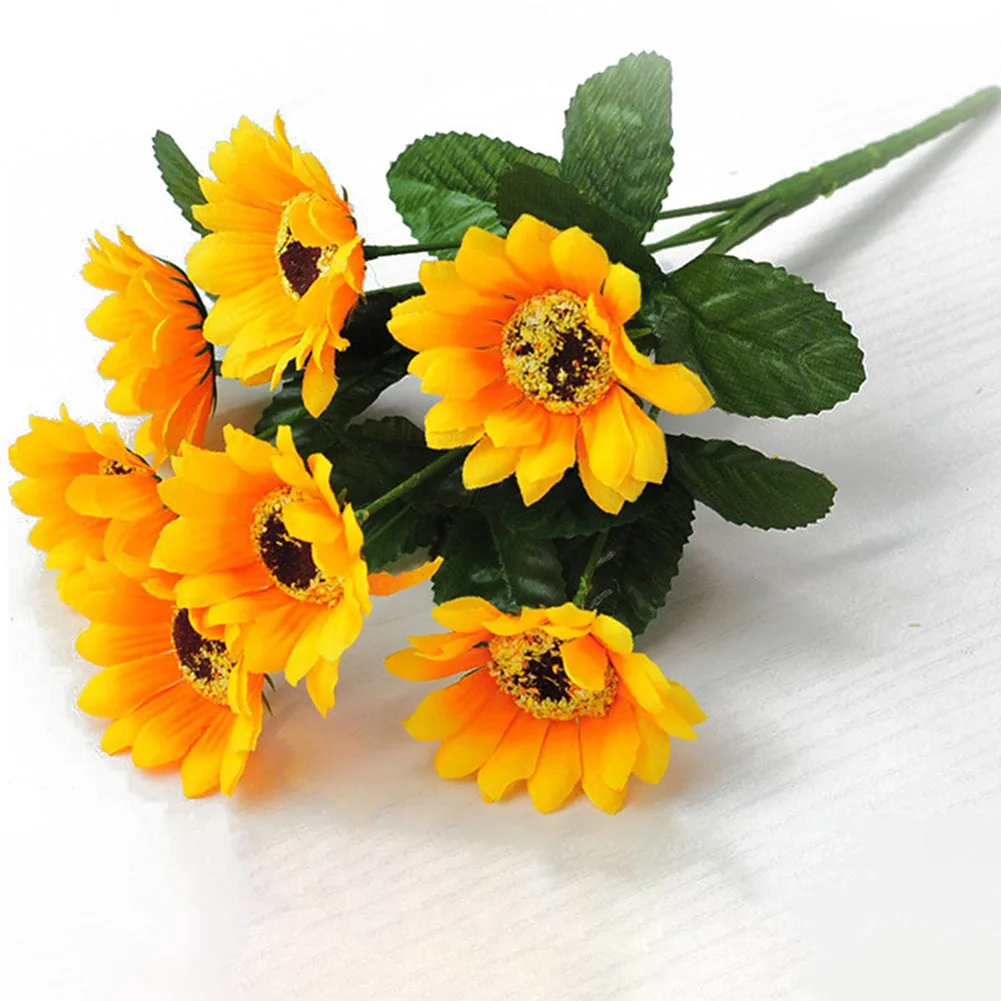 Durable Artificial Sunflower Fake Flower 7 Heads Bouquet Daisies Garden Wedding Party Decor Gift Home Decorations
Durable Artificial Sunflower Fake Flower 7 Heads Bouquet Daisies Garden Wedding Party Decor Gift Home Decorations