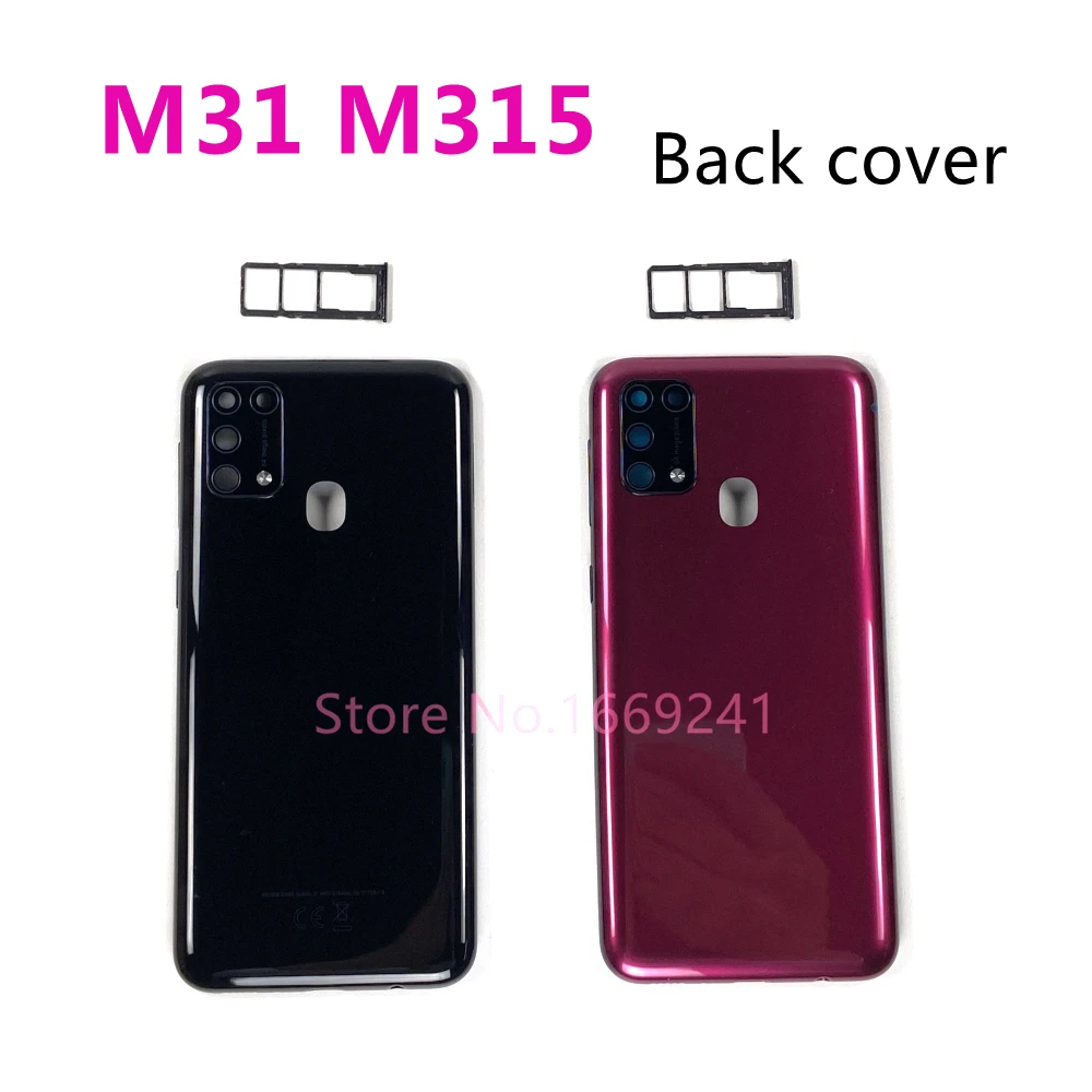 Задняя крышка для Samsung Galaxy M31 M315 M315F корпус аккумулятора задняя телефона + лоток