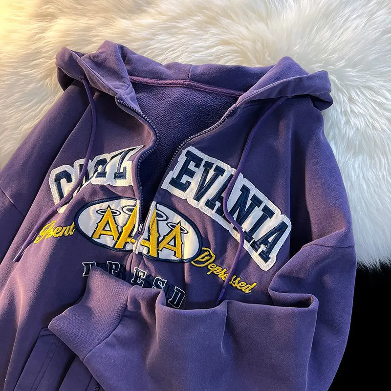 Zip Up Loose Letter Embroidery Hoodies High Street Hip Hop Hooded Sweatshirts Y2K Vintage Gothic Harajuku Long Sleeve Jacket
Zip Up Loose Letter Embroidery Hoodies High Street Hip Hop Hooded Sweatshirts Y2K Vintage Gothic Harajuku Long Sleeve Jacket