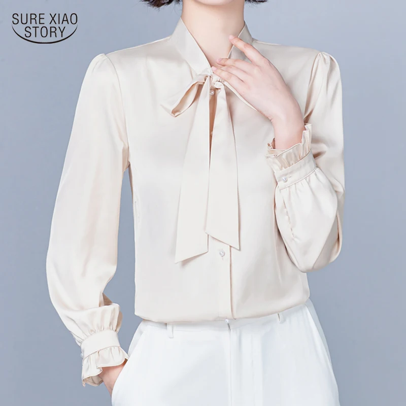 Elegant Solid Simple Satin Silk Blouse with Bow Fashion Women Clothing Casual Long Sleeve Office Lady Shirt Female Blusas 20384
Elegant Solid Simple Satin Silk Blouse with Bow Fashion Women Clothing Casual Long Sleeve Office Lady Shirt Female Blusas 20384