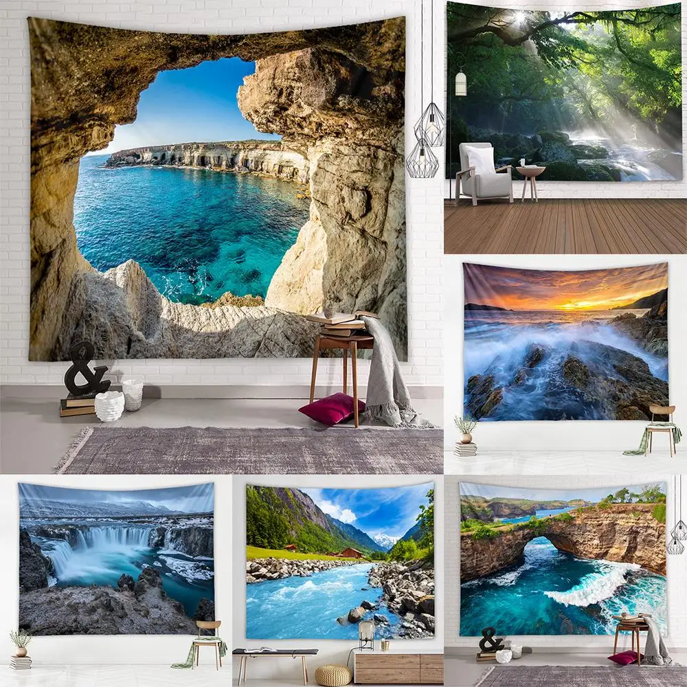 3D HD Printing Ocean Forest Waterfall Tapestry Wall Hanging Rivers And Mountains Background Cloth Home Aesthetic Decoration
3D HD Printing Ocean Forest Waterfall Tapestry Wall Hanging Rivers And Mountains Background Cloth Home Aesthetic Decoration