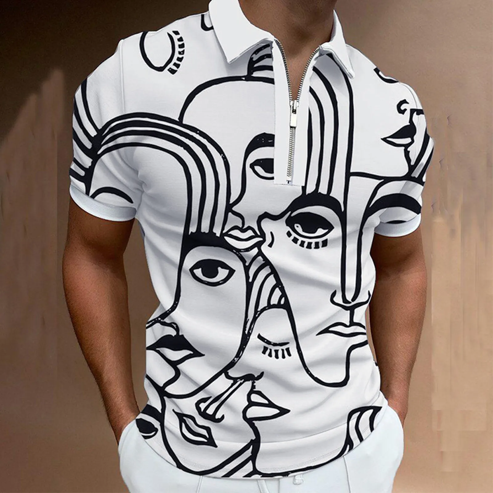 Blouse Face Print Zipper Collar Turn Down Abstract Men's Shirt Casual Polos Men's blouse White Dress Shirt for Men Slim
Blouse Face Print Zipper Collar Turn Down Abstract Men's Shirt Casual Polos Men's blouse White Dress Shirt for Men Slim