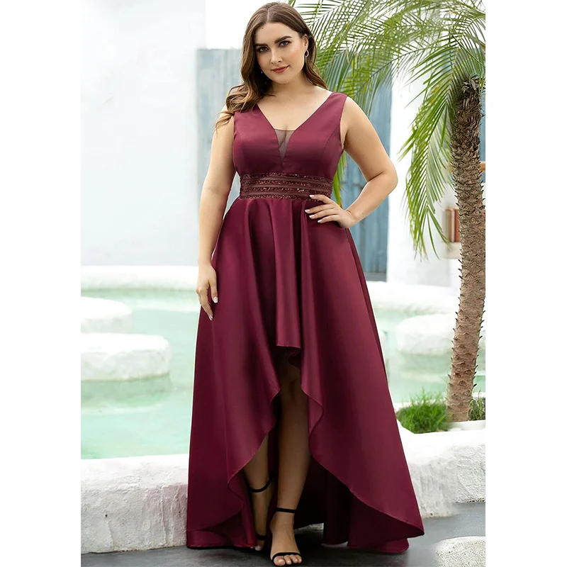 Plus Size Sleeveless Glitter Dress Wedding Luxury V Neck Lace Plus Size Dress Women Summer Mid Length Ruffle Maxi Dress
Plus Size Sleeveless Glitter Dress Wedding Luxury V Neck Lace Plus Size Dress Women Summer Mid Length Ruffle Maxi Dress