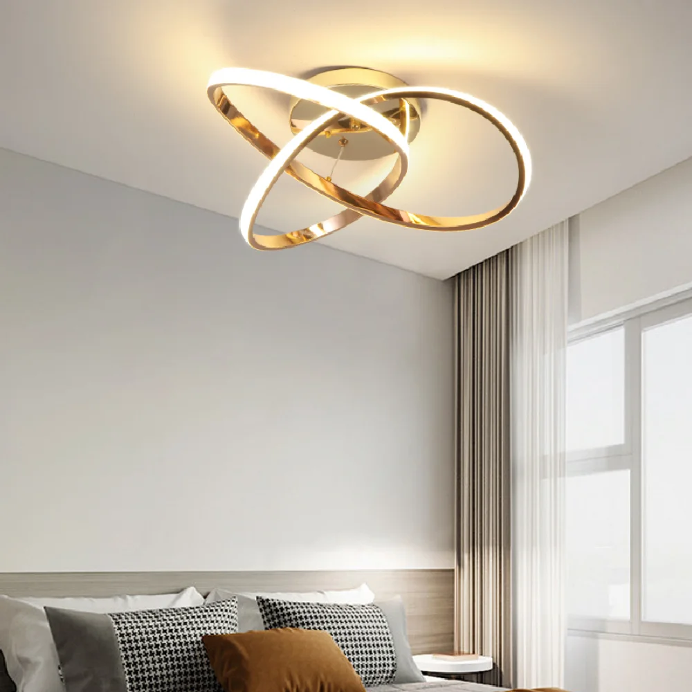 

Лампа потолочная в скандинавском стиле, креативный современный потолочный светильник с покрытием из розового золота для гостиной, тканево...