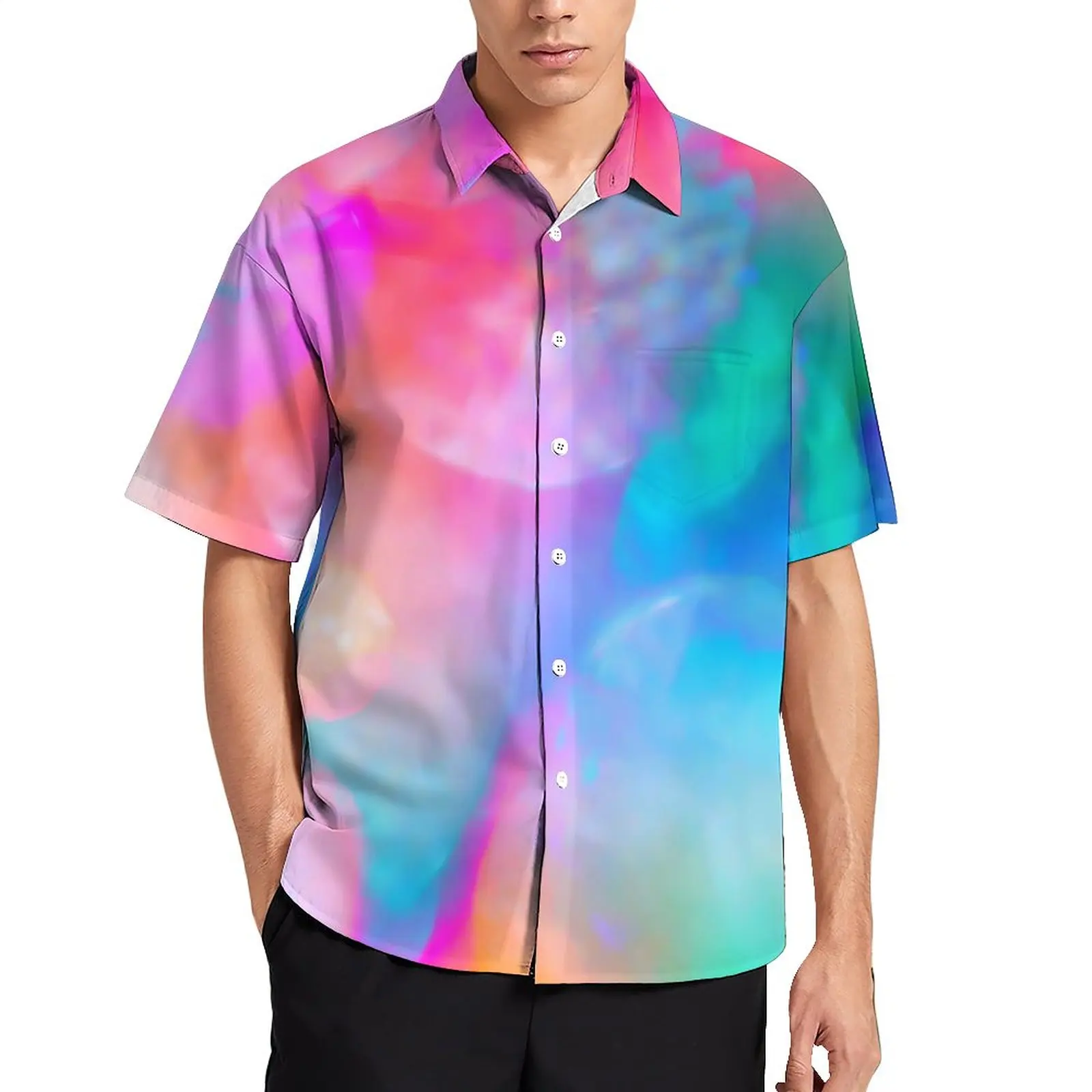 Colorful Rainbow Blouses Male Abstract Print Casual Shirts Hawaiian Short Sleeve Graphic Streetwear Oversize Vacation Shirt Gift 
Colorful Rainbow Blouses Male Abstract Print Casual Shirts Hawaiian Short Sleeve Graphic Streetwear Oversize Vacation Shirt Gift