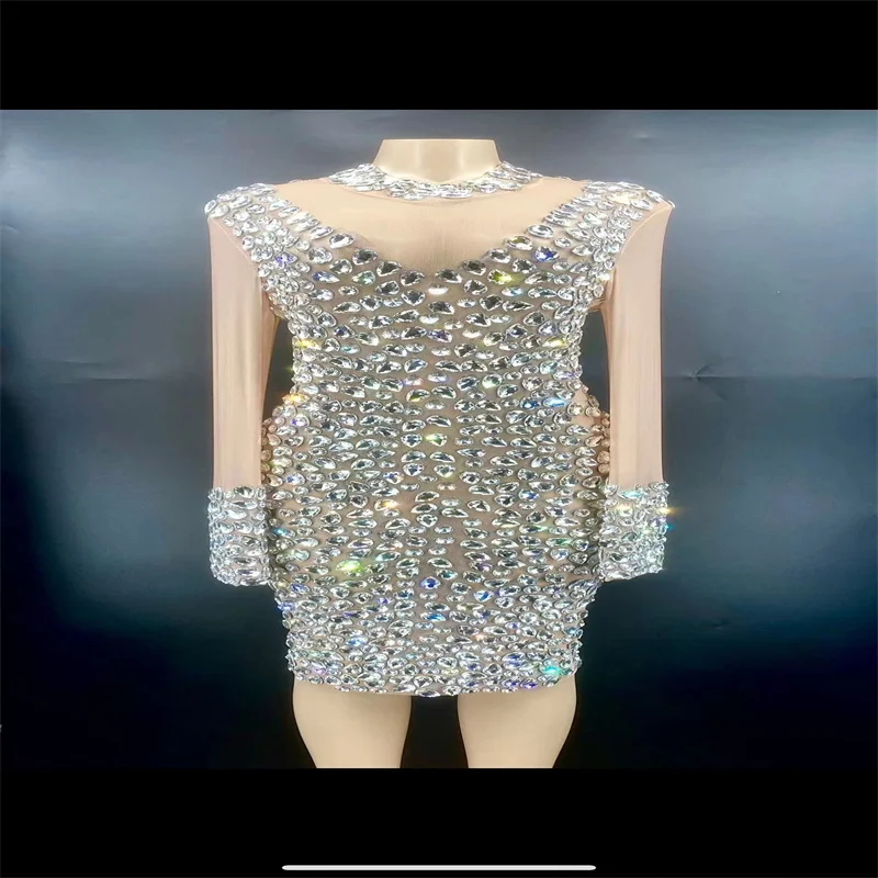 Q421 Singer Long Sleeves Bodysuit New Rhinestones Bar Diamonds Elastic Stretched Tight Siamese Leotard See-Through Party Perform
Q421 Singer Long Sleeves Bodysuit New Rhinestones Bar Diamonds Elastic Stretched Tight Siamese Leotard See-Through Party Perform