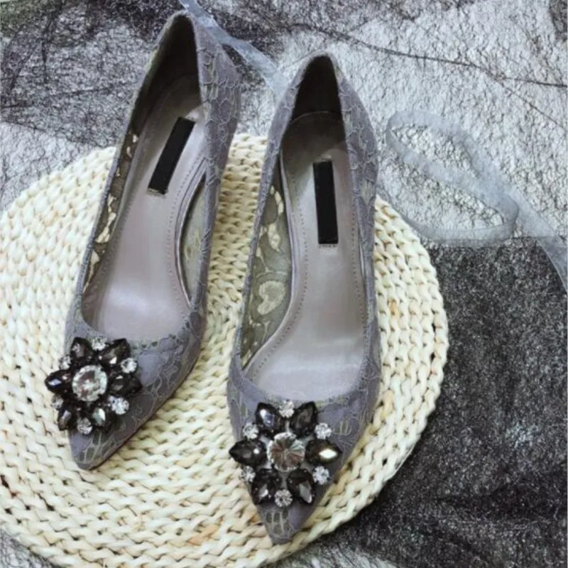 Embellished High Heel Shoes Pointed Toe Lace Embroidery Party Wedding Shoe Sexy Stiletto Heels
Embellished High Heel Shoes Pointed Toe Lace Embroidery Party Wedding Shoe Sexy Stiletto Heels