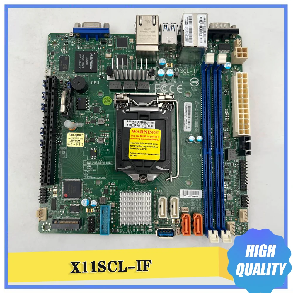 X11SCL-IF For Supermicro C242 LGA-1151 DDR4 Support 8th/9th Generation Core i3 E-2100 E-2200 Server Mini-ITX Motherboard
X11SCL-IF For Supermicro C242 LGA-1151 DDR4 Support 8th/9th Generation Core i3 E-2100 E-2200 Server Mini-ITX Motherboard