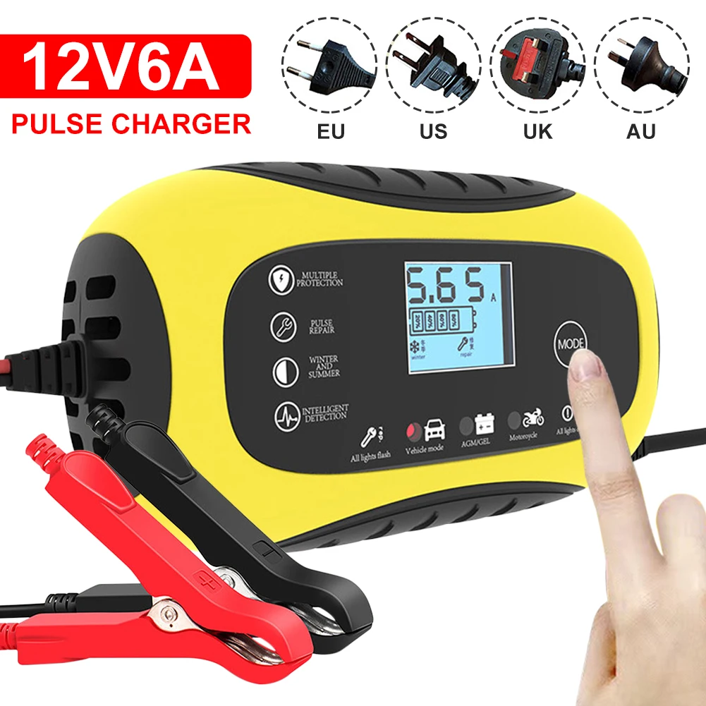Full Automatic Car Battery Charger 12V Digital Display Battery Charger Pulse Repair for 2Ah-100Ah Lead-Acid Gel AGM Wet Battery
Full Automatic Car Battery Charger 12V Digital Display Battery Charger Pulse Repair for 2Ah-100Ah Lead-Acid Gel AGM Wet Battery