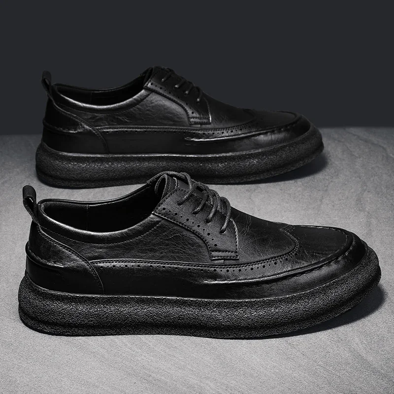 Модная Повседневная Деловая мужская обувь, новые мужские классические туфли броги, уличная кожаная обувь на шнуровке в британском стиле
Модная Повседневная Деловая мужская обувь, новые мужские классические туфли броги, уличная кожаная обувь на шнуровке в британском стиле