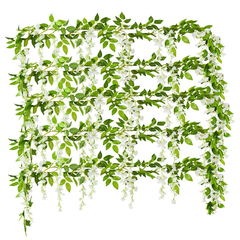 5Pack Artificial Flower Vines Wisteria Vine Rose Rattan Fake Plant Silk Leaf Wall Hanging Garlands Home Garden Party Decoration
5Pack Artificial Flower Vines Wisteria Vine Rose Rattan Fake Plant Silk Leaf Wall Hanging Garlands Home Garden Party Decoration