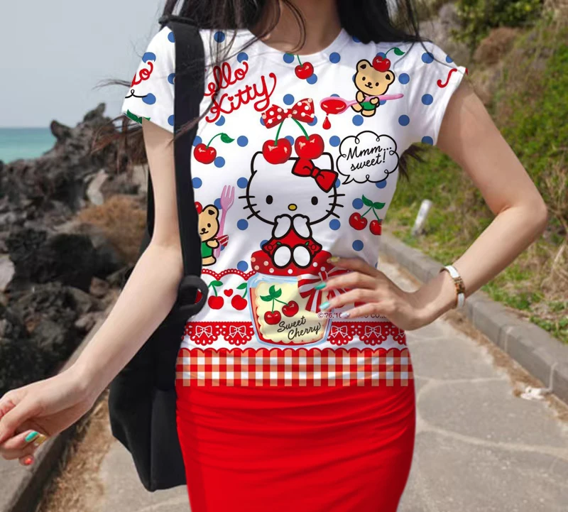 Платье Hello Kitty, облегающее платье, свободное платье, летнее женское платье с аниме рисунком
Платье Hello Kitty, облегающее платье, свободное платье, летнее женское платье с аниме рисунком