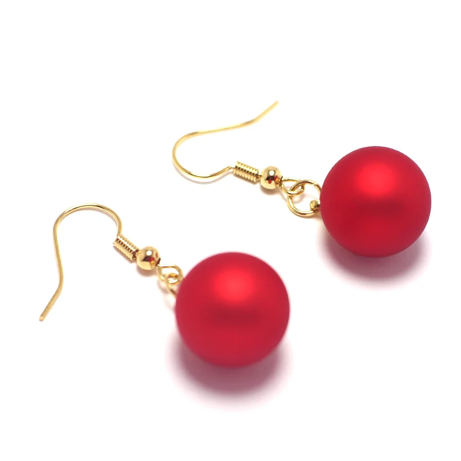 Red Imitation Pearl Drop Pendant Earrings,Gold Color Plated Brass Hook Earrings,38mm 1Pair
Red Imitation Pearl Drop Pendant Earrings,Gold Color Plated Brass Hook Earrings,38mm 1Pair
