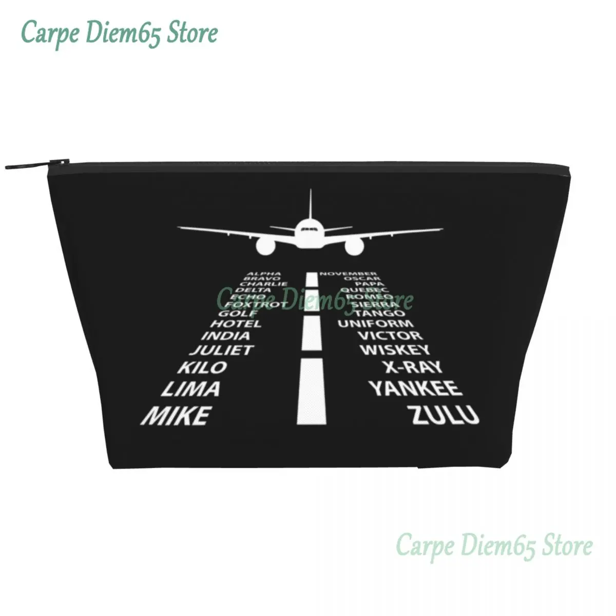 

Phonetic Alphabet Pilot Airplane Aviation Cosmetic Bag Big Capacity Aviator Air Fighter Makeup Case Beauty Storage Toiletry Bags