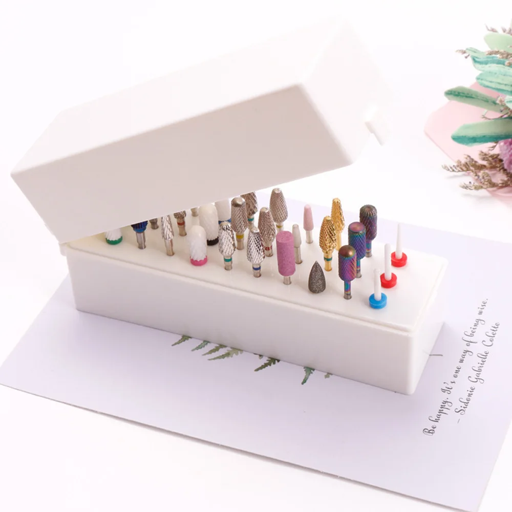 30 Holes Nail Art Drill Storage Box,White/Pink Grinding Polish Head Bit Holder Display,Nail Drill Bits Organizer Nail Stand
30 Holes Nail Art Drill Storage Box,White/Pink Grinding Polish Head Bit Holder Display,Nail Drill Bits Organizer Nail Stand