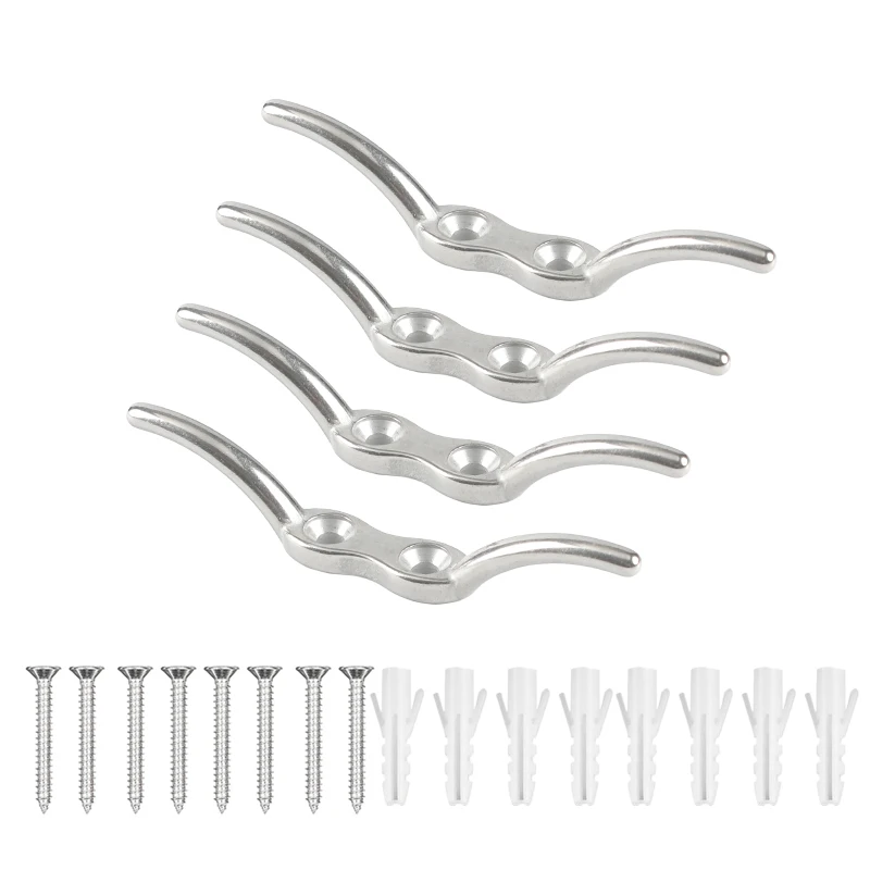 4pcs Marine Grade 316 Stainless Steel Flagpole Rope Cleat Hook 112/152mm Boat Mooring Accessories For Boats Yachts
4pcs Marine Grade 316 Stainless Steel Flagpole Rope Cleat Hook 112/152mm Boat Mooring Accessories For Boats Yachts