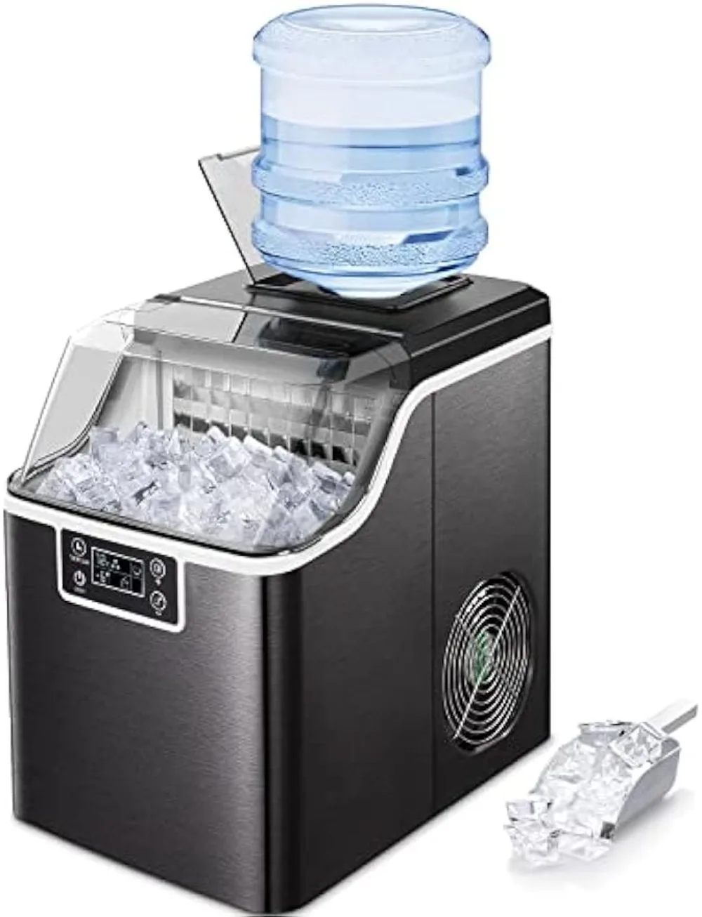 

Kndko Ice Makers Countertop,2,000 pcs/45 lbs/Day,2 Way Filling,Self-Cleaning,6 Gears Ice Size Control,24H Timer,ice Machine Make