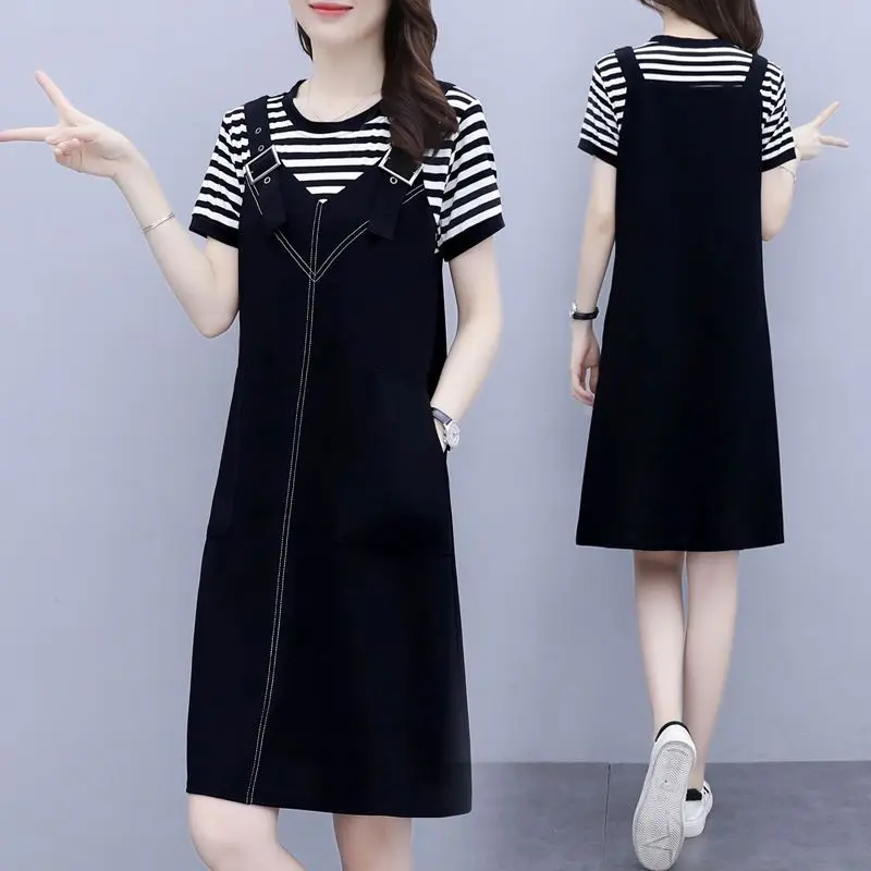 Fake Two Matching Dresses, Women's 2023, New Summer Look, Goddess Look,matching Sash, Straight Skirt
Fake Two Matching Dresses, Women's 2023, New Summer Look, Goddess Look,matching Sash, Straight Skirt
