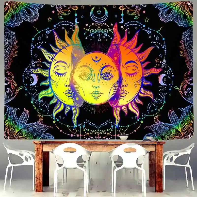 Black and White Sun and Moon Mandala Tapestry Wall Hanging Celestial Psychedelic Decorative Tapestry Living Room Room Decoration
Black and White Sun and Moon Mandala Tapestry Wall Hanging Celestial Psychedelic Decorative Tapestry Living Room Room Decoration