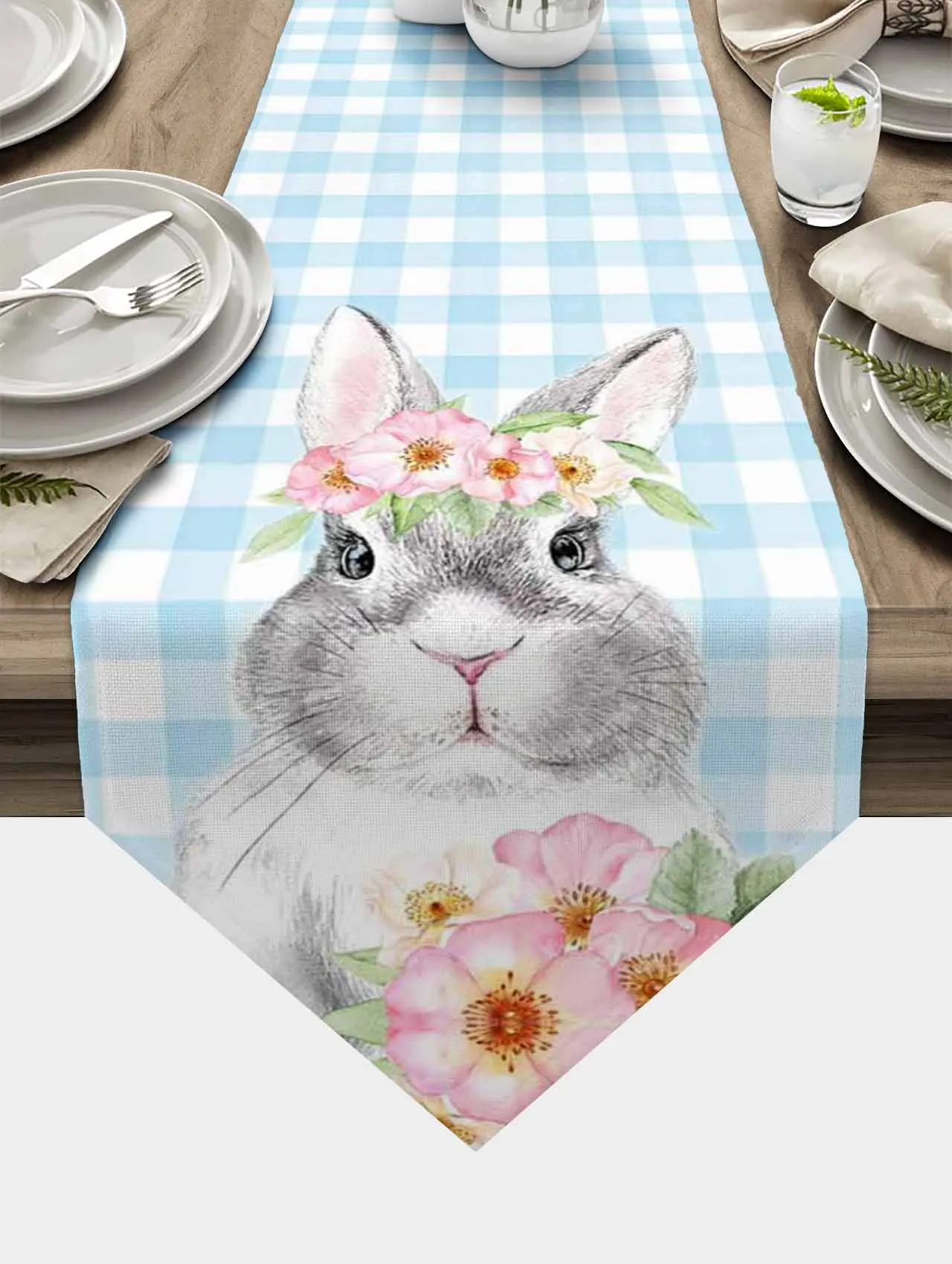 Easter Blue Plaid Rabbit Flower Table Runners Wedding Party Decoration Table Mat Easter Decorations for Home Kitchen Table Cloth
Easter Blue Plaid Rabbit Flower Table Runners Wedding Party Decoration Table Mat Easter Decorations for Home Kitchen Table Cloth