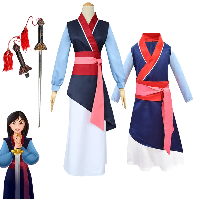 Anime Hua Mulan Dress Cosplay Mulan Princess Costume Kids Women Adults female Chinese style Hanfu Halloween princess Costume
Anime Hua Mulan Dress Cosplay Mulan Princess Costume Kids Women Adults female Chinese style Hanfu Halloween princess Costume