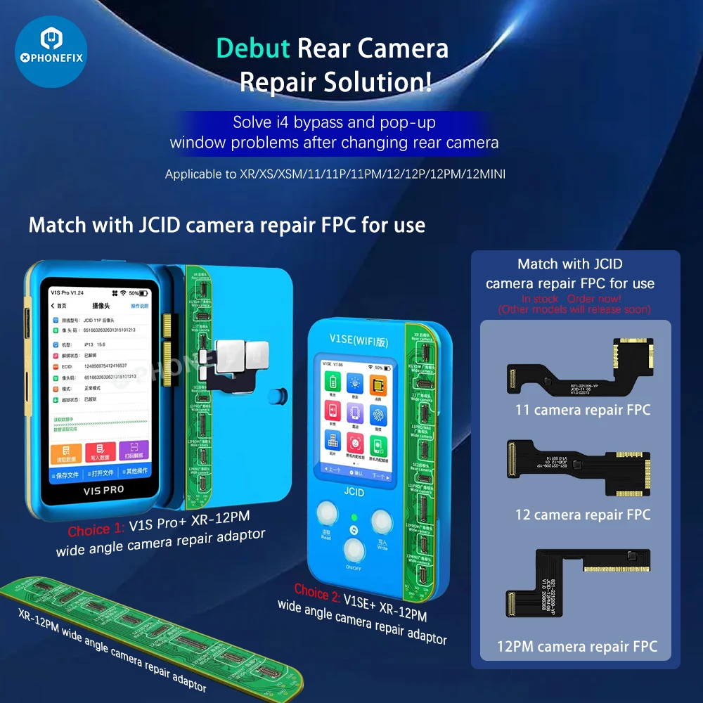 JC Wide angle Camera Board for iPhone 11 12 13 14Pro Max Mini Rear Camera Code Not Match and Pop-up Window Repair FPC Flex Cable
JC Wide angle Camera Board for iPhone 11 12 13 14Pro Max Mini Rear Camera Code Not Match and Pop-up Window Repair FPC Flex Cable