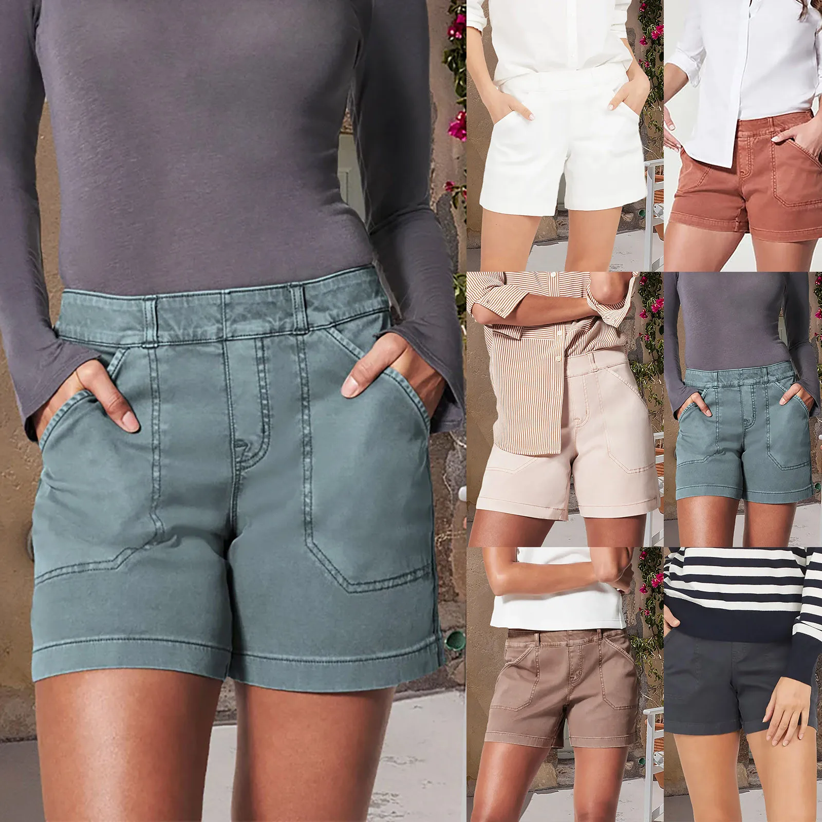 Shorts Women Summer Stretch Straight-leg Slim Casual Womens Office Streetwear Fashion Simple Shorts Regular Fit
Shorts Women Summer Stretch Straight-leg Slim Casual Womens Office Streetwear Fashion Simple Shorts Regular Fit