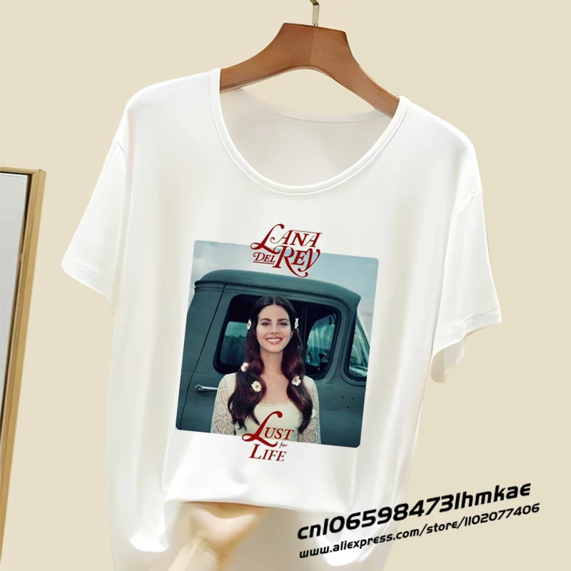 

Lana Del Rey T Shirts for Women Fashion T-shirts 90S Baby Tees Cartoon Aesthetic Casual Y2K Tops Vintage Harajuku A10010-10