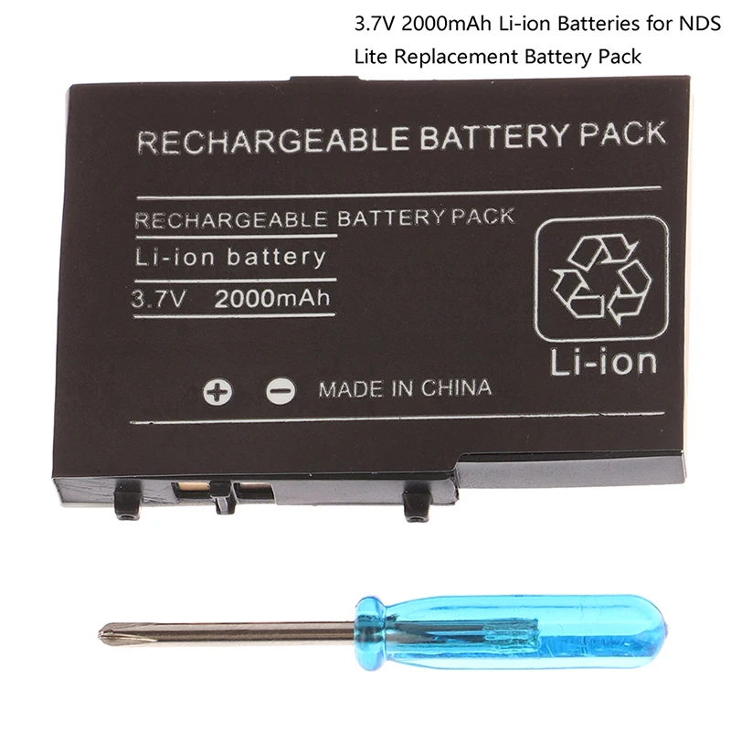 

1Pc 2000mAh 3.7V Rechargeable Lithium Li-ion Batteries With Screwdriver Tool For Nintendo NDSL DSL NDS Lite Battery Pack