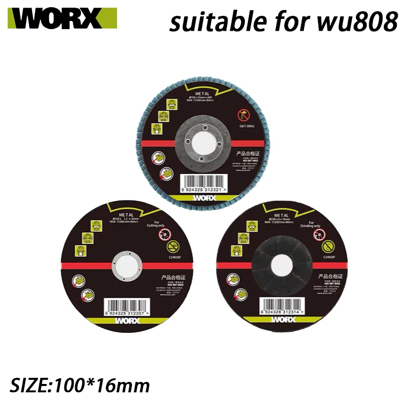 Worx Cutting Blade sander disc Sandpaper Wheel 100x16mm For Angle Grinder Suitable For WU808 WX802 Also for 100mm Other Grinder
Worx Cutting Blade sander disc Sandpaper Wheel 100x16mm For Angle Grinder Suitable For WU808 WX802 Also for 100mm Other Grinder