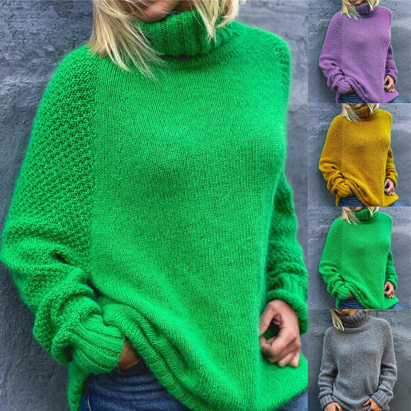 Lugentolo Turtleneck Vintage Sweater Women Fall Fashion Loose Long Sleeves Knitted Sweaters Multi-color New
Lugentolo Turtleneck Vintage Sweater Women Fall Fashion Loose Long Sleeves Knitted Sweaters Multi-color New