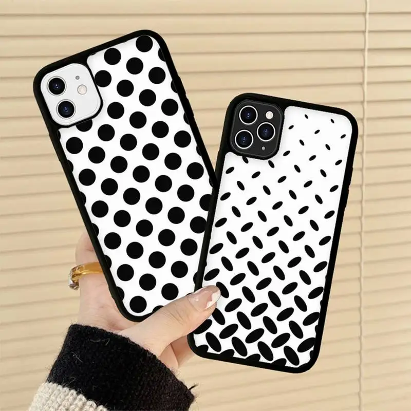 Black And White Polka Dot Phone Case Silicone PC+TPU Case for iPhone 11 12 13 Pro Max 8 7 6 Plus X SE XR Hard Fundas
Black And White Polka Dot Phone Case Silicone PC+TPU Case for iPhone 11 12 13 Pro Max 8 7 6 Plus X SE XR Hard Fundas