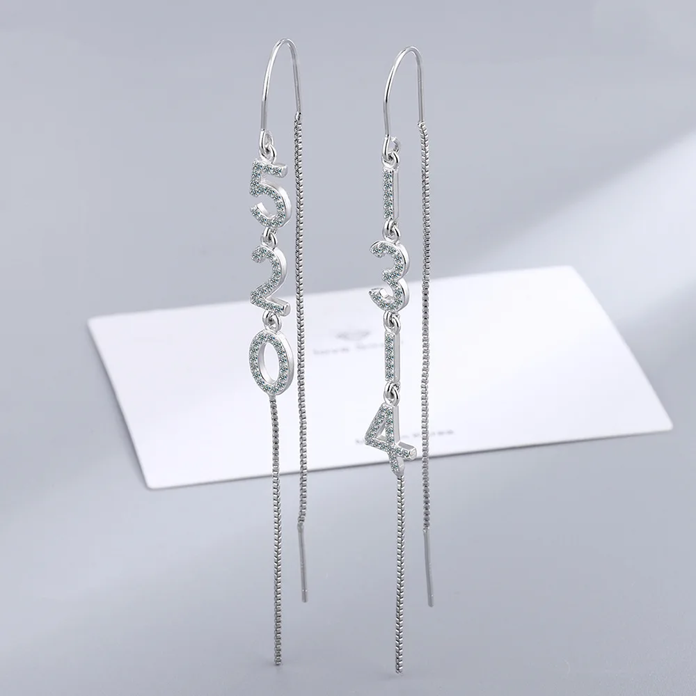 100% s925 Silver Diamond Women's Trendy Long Earrings Rhinestone 1314 Tassel Earline 520 Earrings Aros Mujer Jewellry Orecchini
100% s925 Silver Diamond Women's Trendy Long Earrings Rhinestone 1314 Tassel Earline 520 Earrings Aros Mujer Jewellry Orecchini
