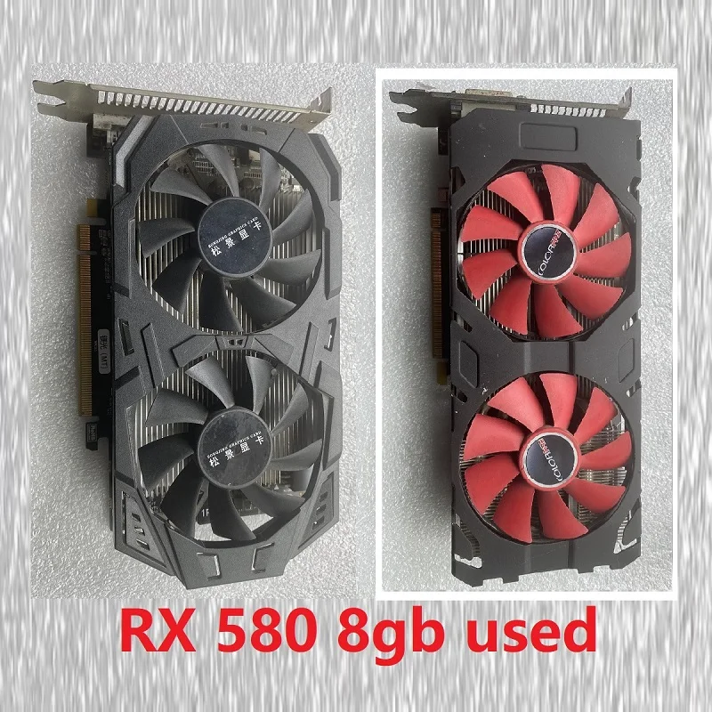 

Free Shipping Used Radeon Video Card RX 580 8GB GDDR5 256Bit Rx580 Graphics Card 8GB for Mining Non Gtx 960 1050 1060 GPU