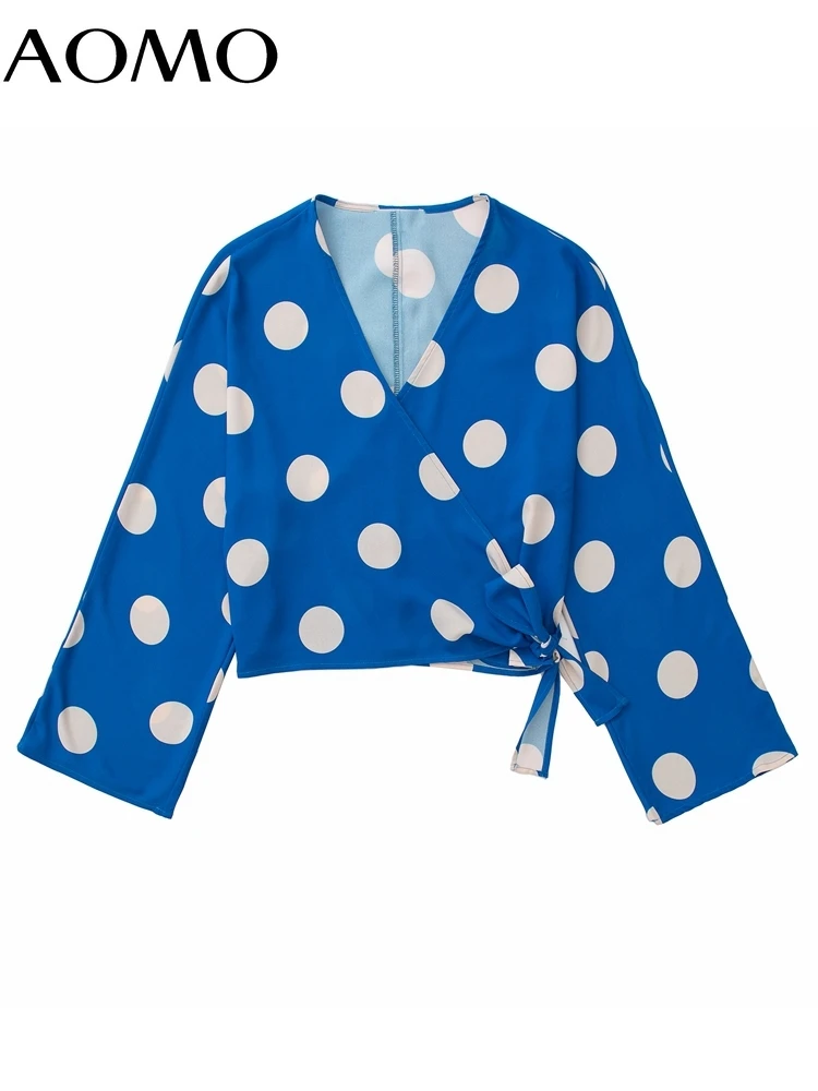 AOMO Women Retro Blue Dots Crop Shirt with Bow V Neck 2022 Chic Female Shirt Tops JE128A
AOMO Women Retro Blue Dots Crop Shirt with Bow V Neck 2022 Chic Female Shirt Tops JE128A