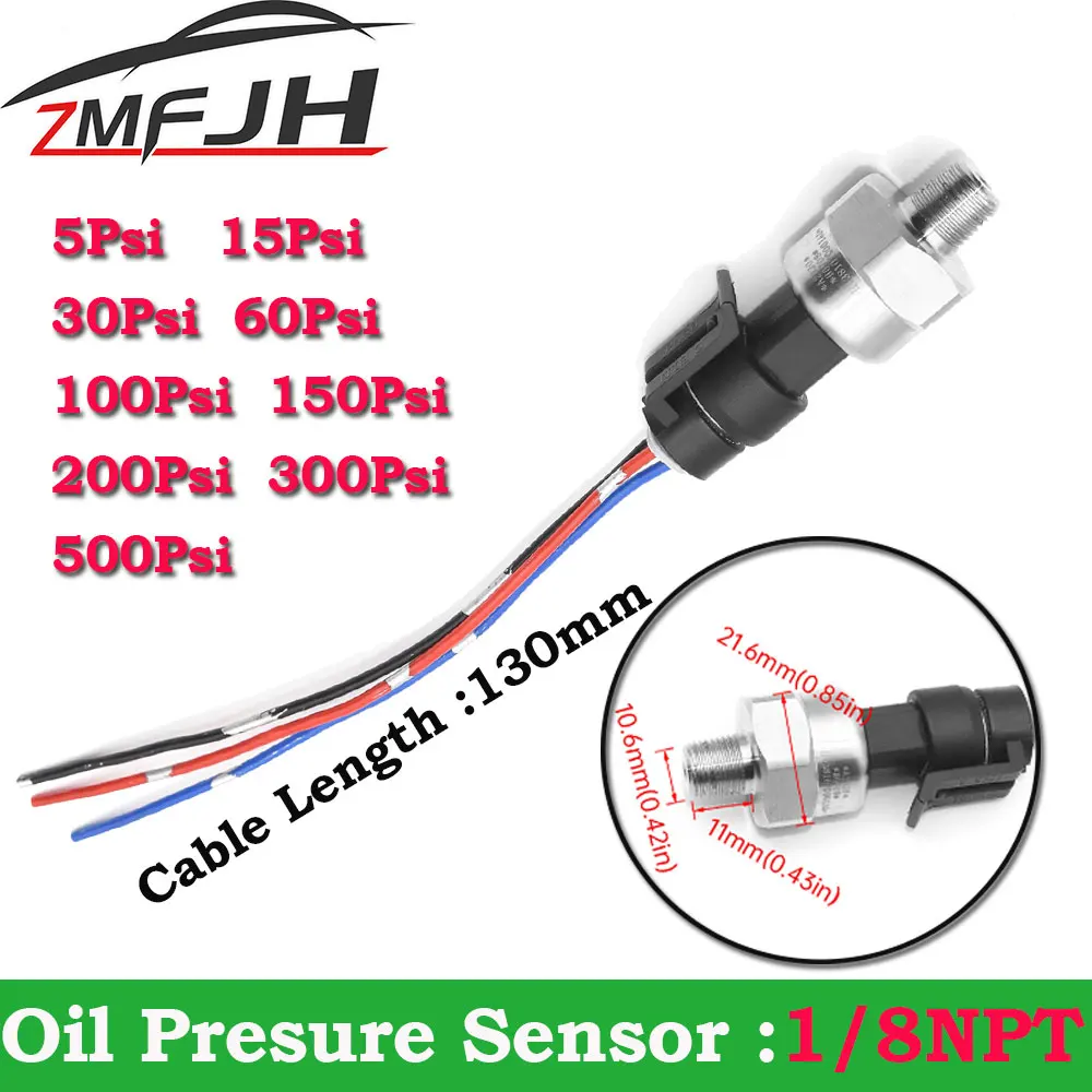 DC 5V 1/8NPT Pressure Sensor Transmitter Pressure Transducer 5/15/30/60/100/150/200/300/500PSI For Water Gas Oil Pressure Sensor
DC 5V 1/8NPT Pressure Sensor Transmitter Pressure Transducer 5/15/30/60/100/150/200/300/500PSI For Water Gas Oil Pressure Sensor
