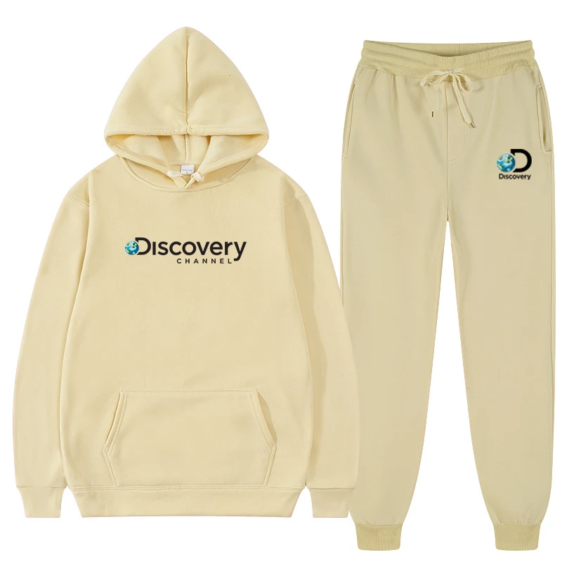 Discovery Channel Men Hooded Sports Suit Women Casual Solid Color Hoodie and Pants 2 Pieces Set Fleece Sportswear Jogging Suits
Discovery Channel Men Hooded Sports Suit Women Casual Solid Color Hoodie and Pants 2 Pieces Set Fleece Sportswear Jogging Suits