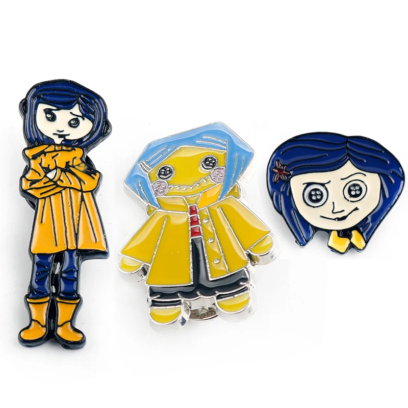 Horror Coraline Doll Enamel Brooch Pins The Secret Door Badge Lapel Pins Alloy Metal Fashion Jewelry Accessories Friends Gifts
Horror Coraline Doll Enamel Brooch Pins The Secret Door Badge Lapel Pins Alloy Metal Fashion Jewelry Accessories Friends Gifts