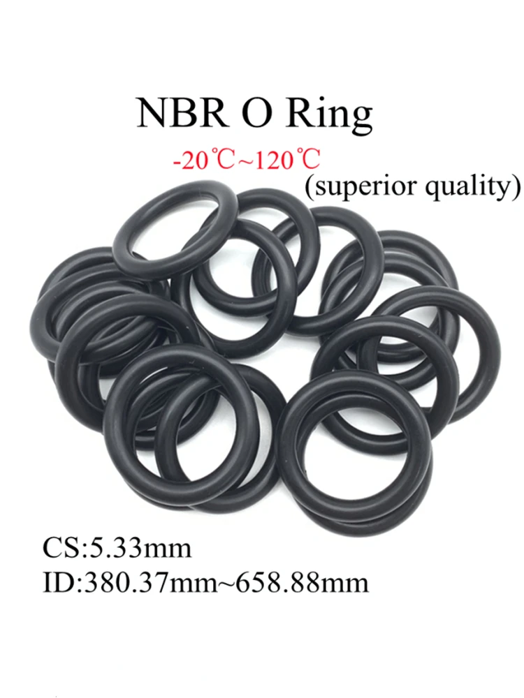 1pcs Black O Ring Gasket CS 5.33mm ID 380 ~ 658mm NBR Automobile Nitrile Rubber Round O Type Corrosion Oil Resistant Seal Washer
1pcs Black O Ring Gasket CS 5.33mm ID 380 ~ 658mm NBR Automobile Nitrile Rubber Round O Type Corrosion Oil Resistant Seal Washer