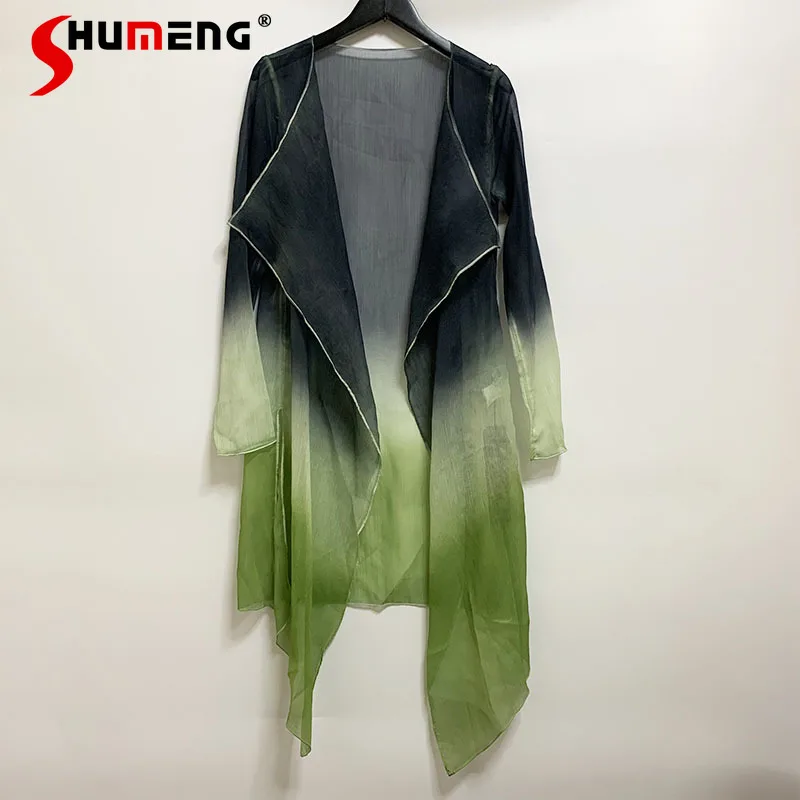Women's Green Gradient Sun-protective Clothing Summer 2022 New Fashion Hazy Beauty Long Sleeve V Neck Cardigan Top for Women
Women's Green Gradient Sun-protective Clothing Summer 2022 New Fashion Hazy Beauty Long Sleeve V Neck Cardigan Top for Women