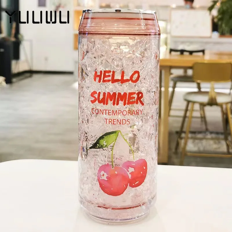Creative Cans Ice Cup Cute Plastic Water Bottle with Lids Fruit Milk Drink Bottles Double Layer Refrigeration Crushed Ice Cups
Creative Cans Ice Cup Cute Plastic Water Bottle with Lids Fruit Milk Drink Bottles Double Layer Refrigeration Crushed Ice Cups