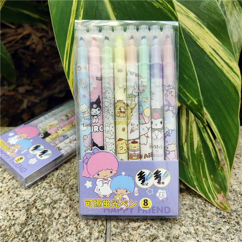 8Pcs Kuromi Anime Color Pen Kawaii Sanrio Creative Cinnamoroll Mymelody Erase Highlighter Cartoon Cute Sweet Birthday Gift 
8Pcs Kuromi Anime Color Pen Kawaii Sanrio Creative Cinnamoroll Mymelody Erase Highlighter Cartoon Cute Sweet Birthday Gift