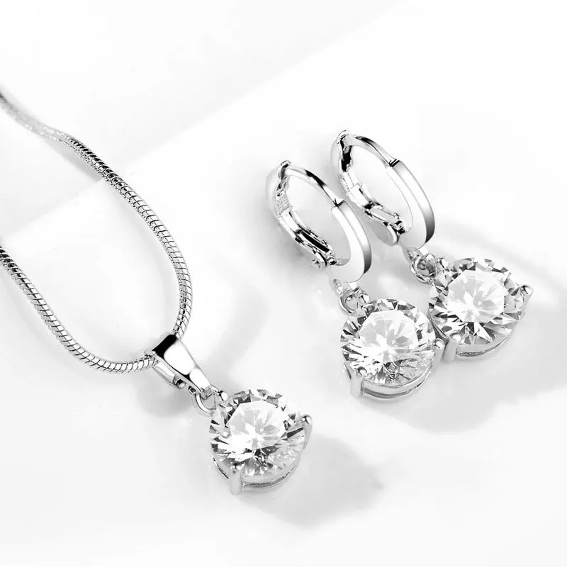 Classic Wedding Jewelry Set Multicolor Zircon Silver Color Earrings Necklace Fashion Gift Jewellery For Women
Classic Wedding Jewelry Set Multicolor Zircon Silver Color Earrings Necklace Fashion Gift Jewellery For Women