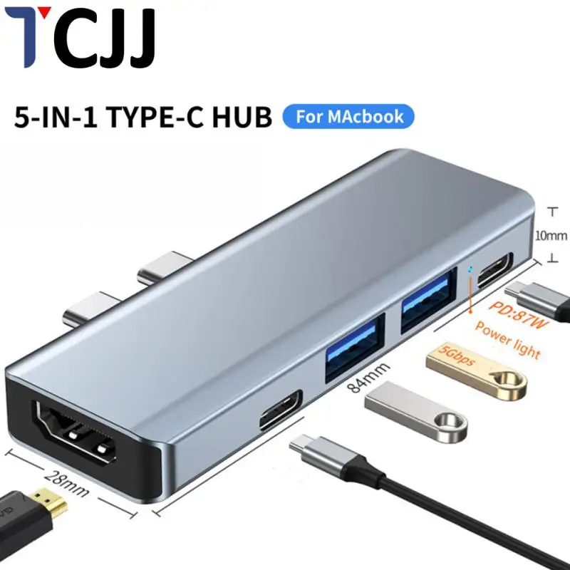 High Speed Universal Double Male Type-C Hub 5 Port USB C Hub Mini Hub Splitter Cable Adapter PD 100W Fast Charging For Laptop PC
High Speed Universal Double Male Type-C Hub 5 Port USB C Hub Mini Hub Splitter Cable Adapter PD 100W Fast Charging For Laptop PC