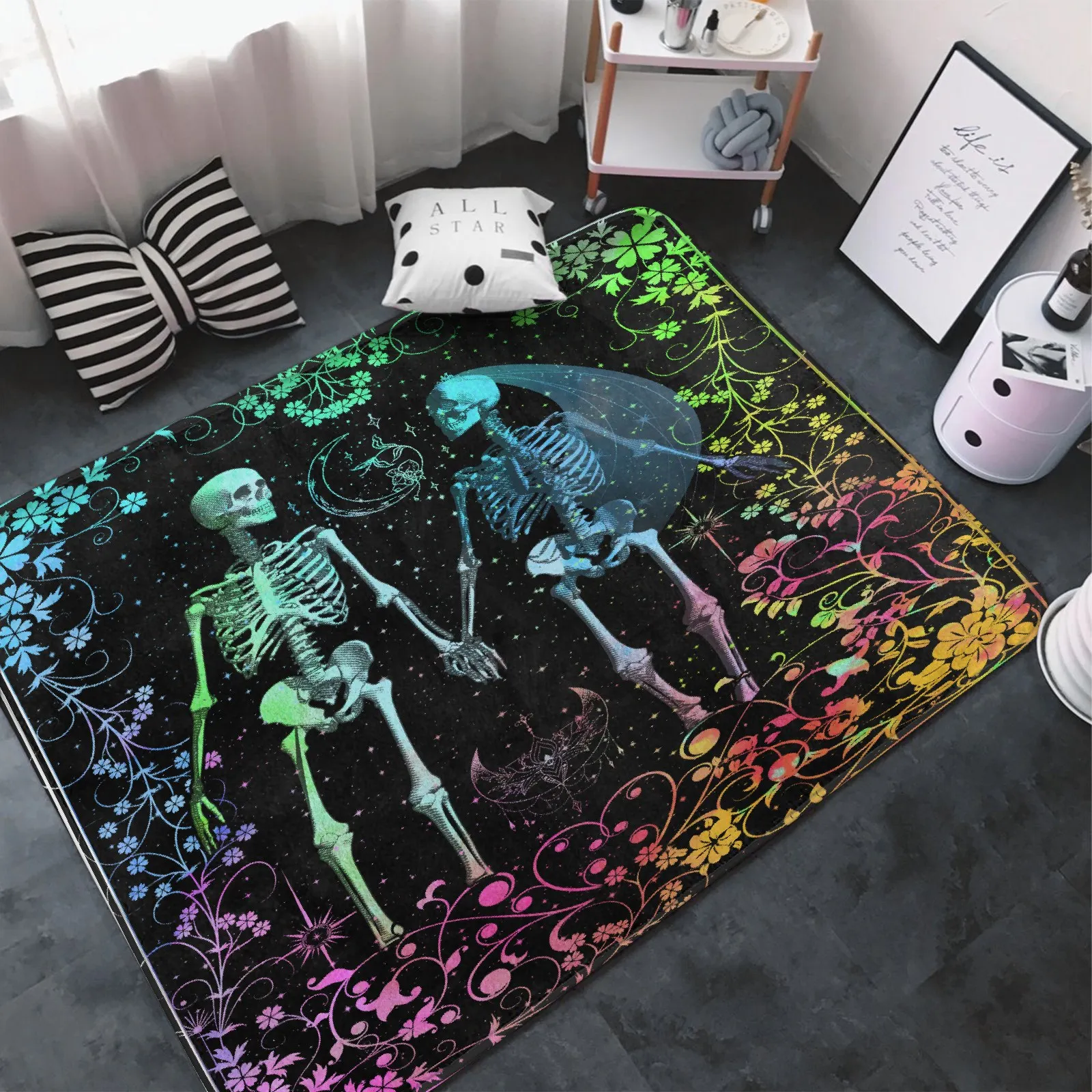 Skull Flower Lovers Moon Carpets Lounge Rug for Living Room Bedroom Decoration Carpet Non-slip Modern Home Decor Mat Rugs
Skull Flower Lovers Moon Carpets Lounge Rug for Living Room Bedroom Decoration Carpet Non-slip Modern Home Decor Mat Rugs